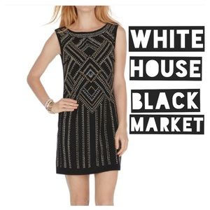 NWT sheath dress with Art Deco inspired detail