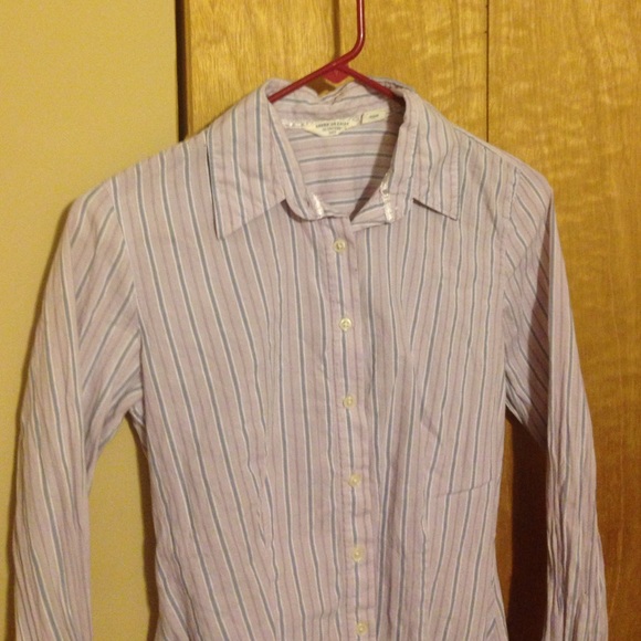 Purple striped long sleeve shirt