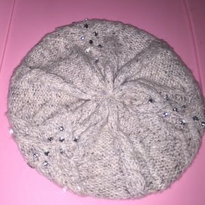 Knitted beret style hat