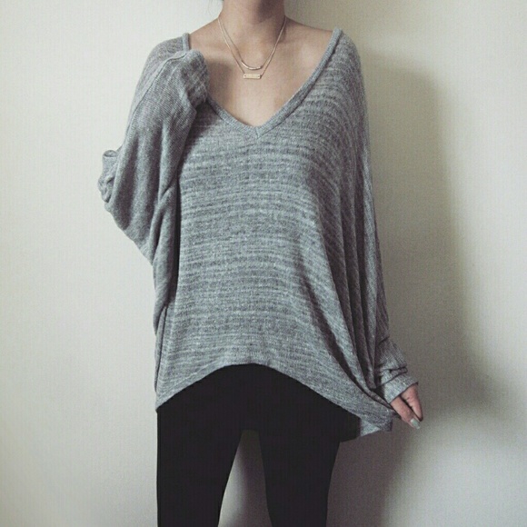 Brandy Melville Tops - Brandy Stripe Oversize Dolman Sweater Knit Top