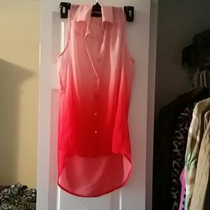 Hi low pink ombre top