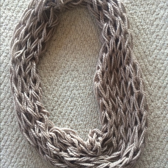 Khaki colored homemade infinity scarf! - Picture 1 of 2