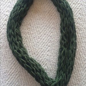 Hunter-green homemade infinity scarf