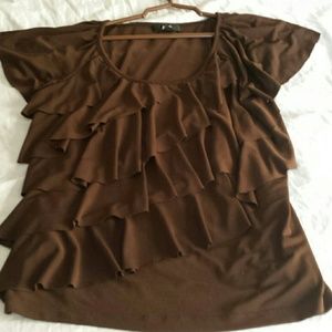 Cute size Large brown dress shirt