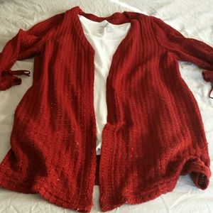 Cute size Large red dressy sweater