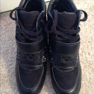 Black Sneaker Wedges