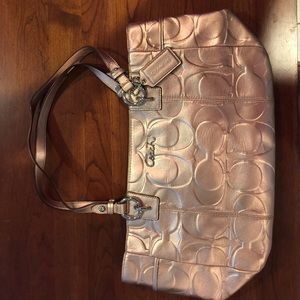 Coach handbag champagne rose gold