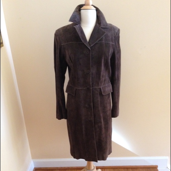 ☃SOLD IN BUNDLE Full Length Brown Suede Coat