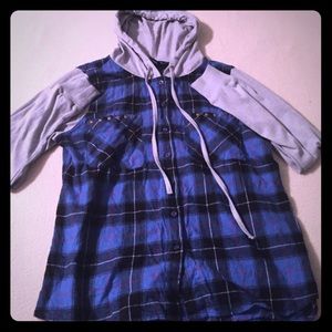 Plaid Hooded Sweatshirt NWOT