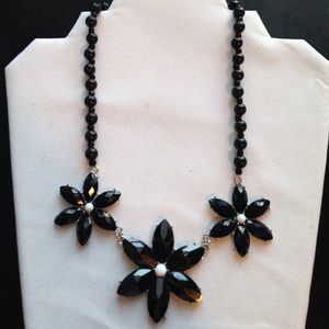 Rose Temptation Statement Necklace Handmade Black