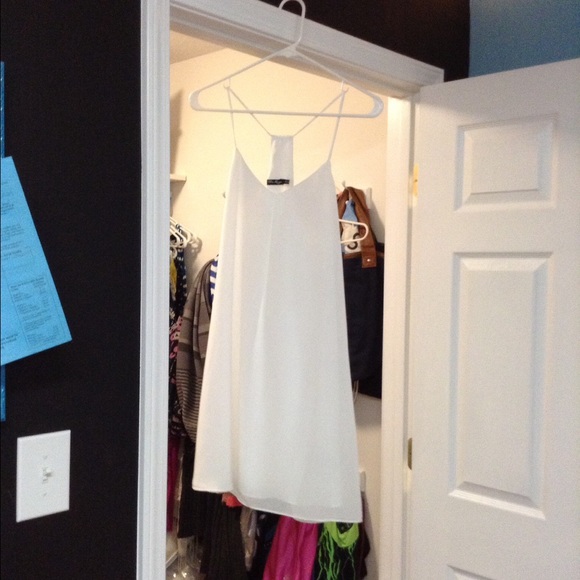 White shift dress