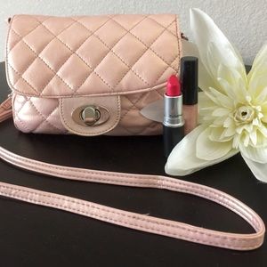 Charlotte Russe Soft Pink Quilted Crossbody Purse