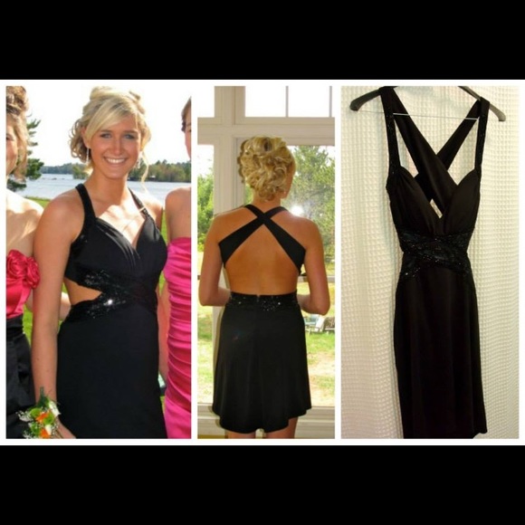 Black cutout prom dress