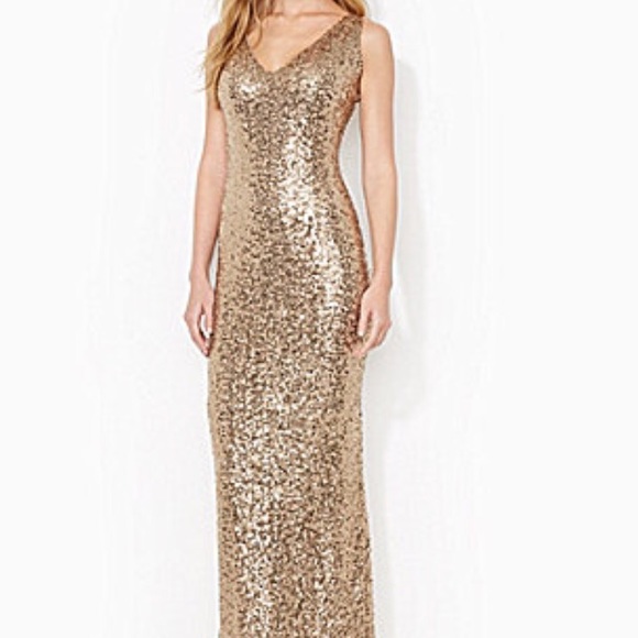 Ralph Lauren Gold Sequin Dress