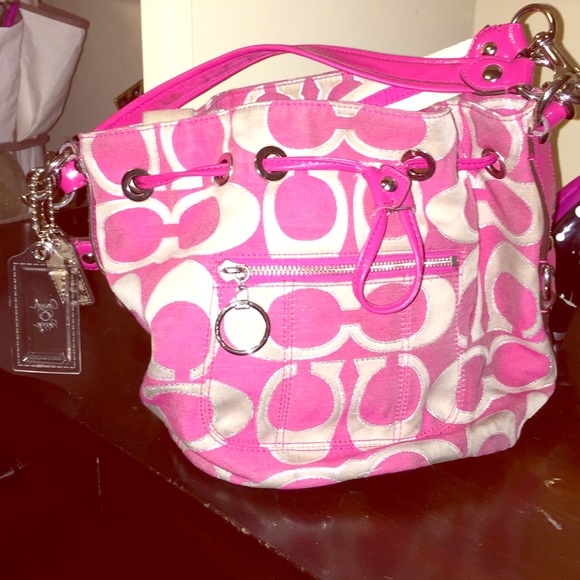 Hot pink Coach purse