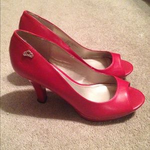 Fergalicious Red open toe heels
