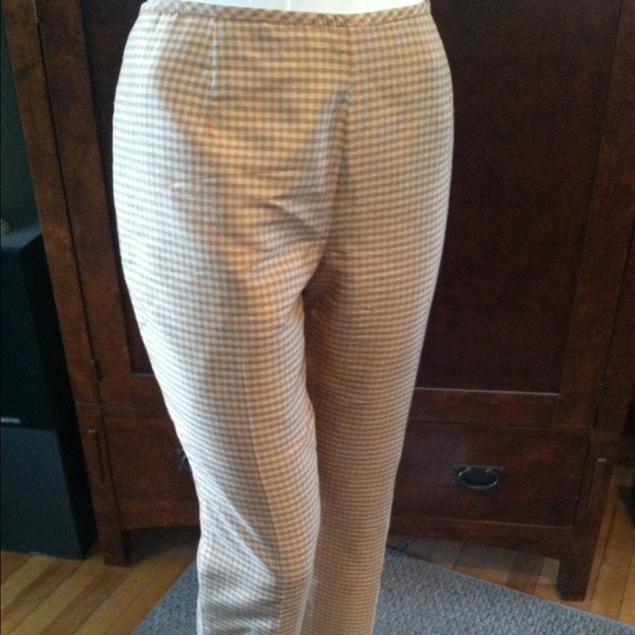 Ann Taylor Silk checkered Capri pants