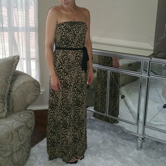 ⚡️Cheetah strapless maxi dress