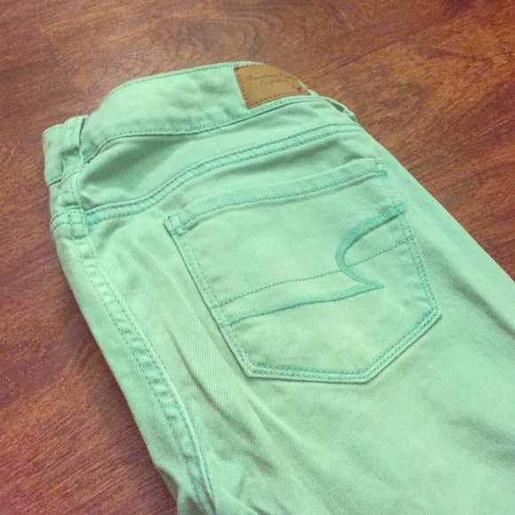 Turquoise American Eagle stretch jeans