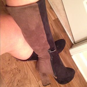 SEXY platform Boots, suede brown and Black
