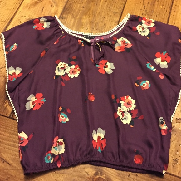 American eagle purple silky shirt