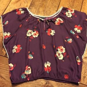 American eagle purple silky shirt