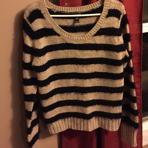 Tan and black striped sweater