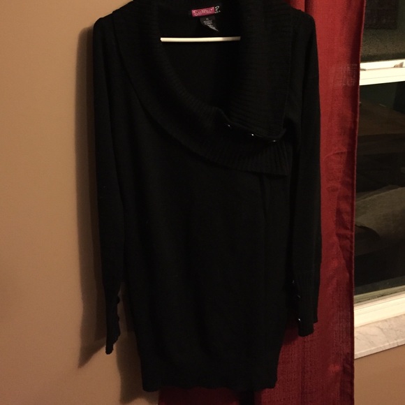 Chunky sweater dress black