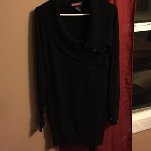 Chunky sweater dress black