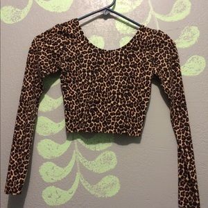 American Apparel Leopard Print Crop Top