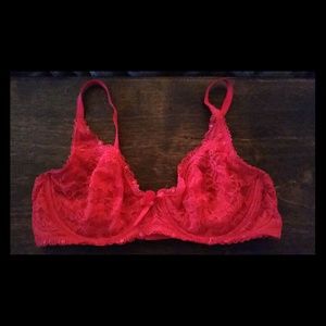 Red lace bra