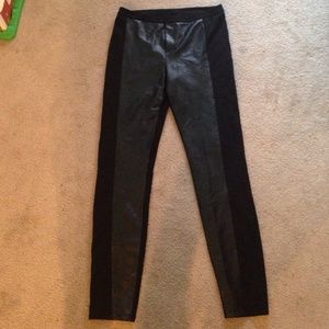 LC Lauren Conrad faux leather panel ponte pants 6