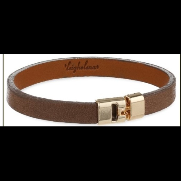 Leighelena slim brownish leather bracelet 7"