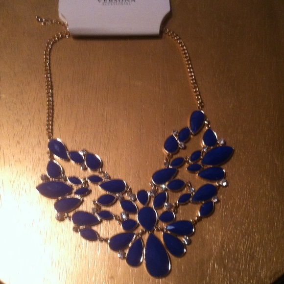Blue and Gold Statement Necklace