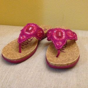 Pink jeweled fancy slide/flip flop