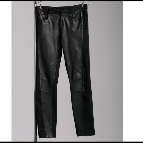 Helmut Lang Pants - Helmut Lang leather front pants skinny jean 29