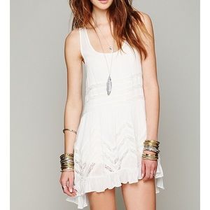 FP Voile and Lace Trapeze Slip (White/Grey combo)