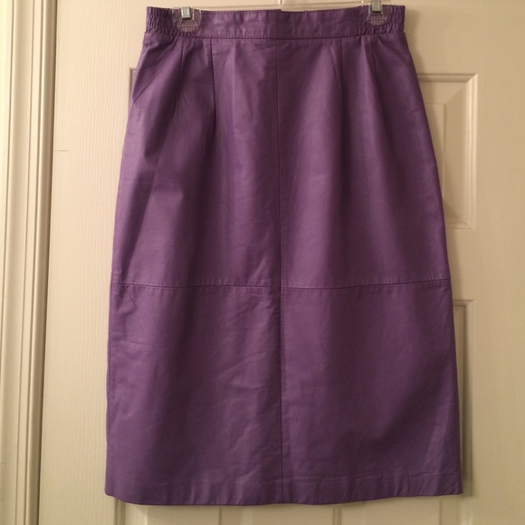 Purple leather skirt