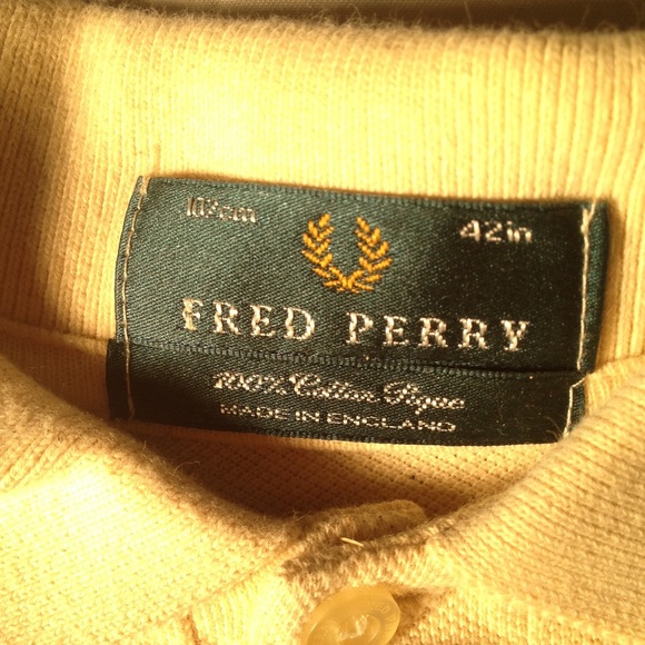 Fred Perry creme with brown piping polo - Picture 3 of 4