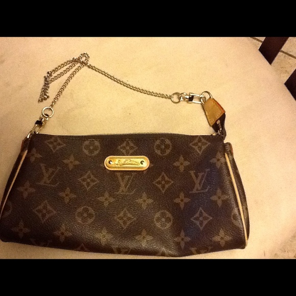 Chain Strap Clutch-leather trim!