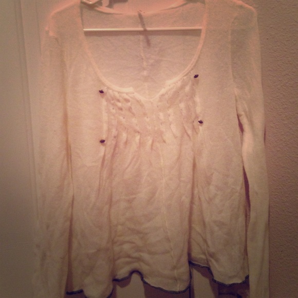 Thin White Free People Sweater - Picture 1 of 3