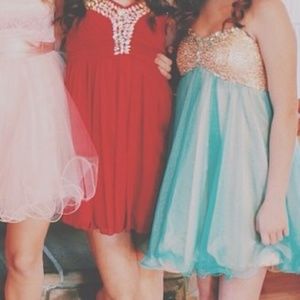 (Far right) short formal dress