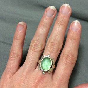 ❗️.925 Sterling Silver Seafoam Gemstone Ring