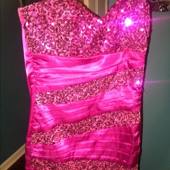 Fuchsia formal strapless dress