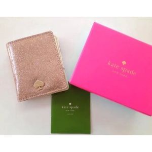 NWT Kate Spade glitter bug wallet in rose gold