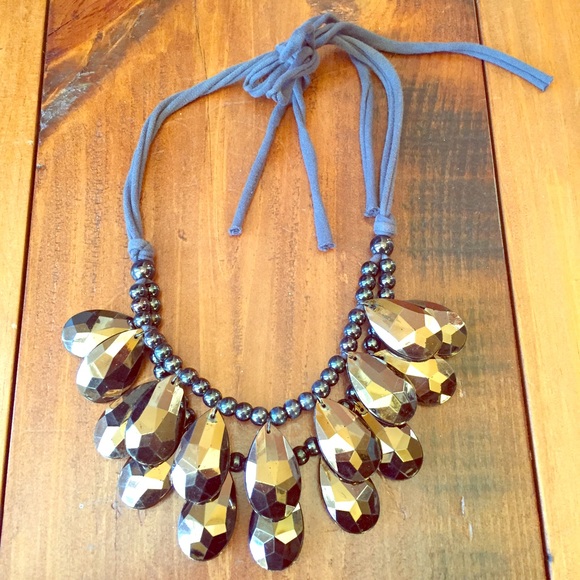 Bronze Lucite Statement Necklace