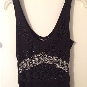 NWT Guess? Black and Silver Beaded Tank