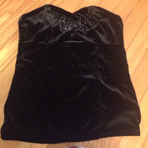 White House Black Market Black Strapless Top