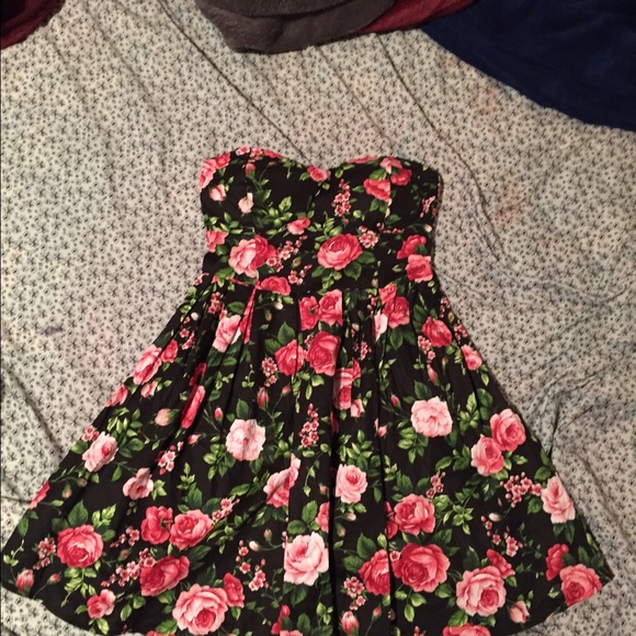 Black and Pink Floral Dress