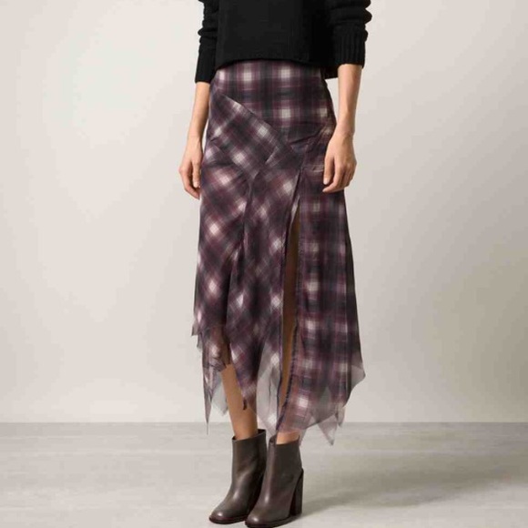 UNIF Plaid draped skirt